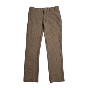 Banana Republic Mens 32x32 Aiden Chino Pants Flat Front Khaki Brown Stretch